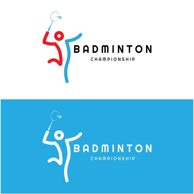 Moderne badminton logo ontwerp met Dynamic Shuttlecock en Racket voor kampioenschap