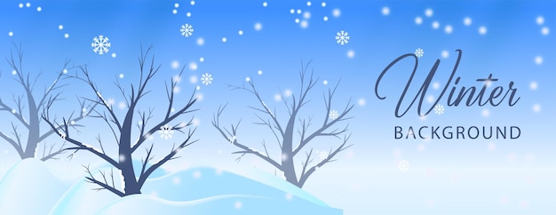 Vector moderne banner achtergrond winter boom