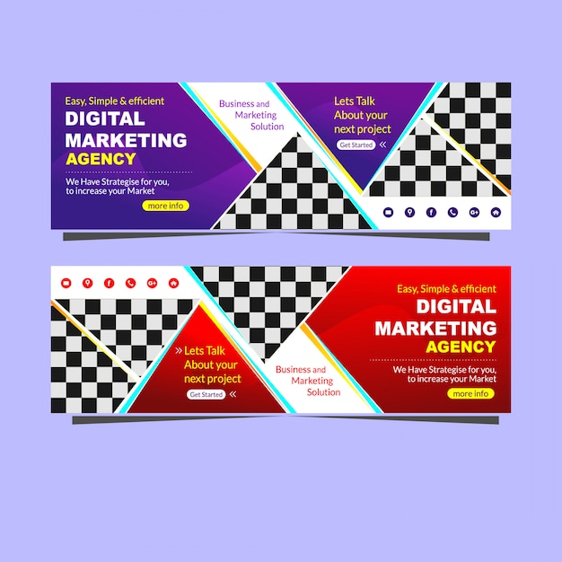 Vector moderne banner digital marketing bureau promotie