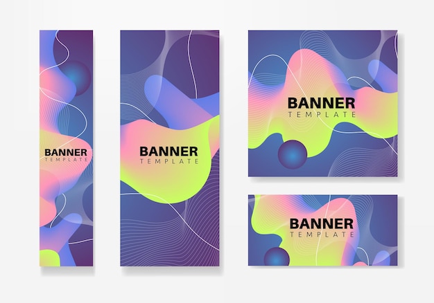 Moderne banner ontwerp websjabloon Set, webbanner. Achtergrond voor website-ontwerp, Social Media Cover