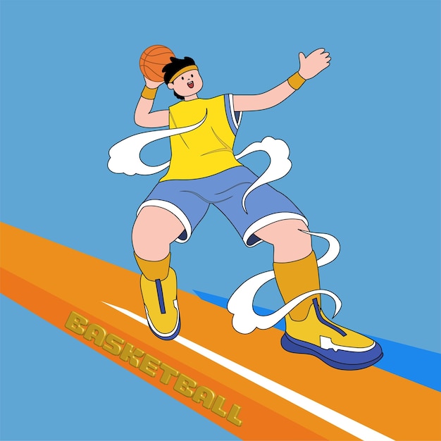 Moderne basketbalspeler vectorillustratie