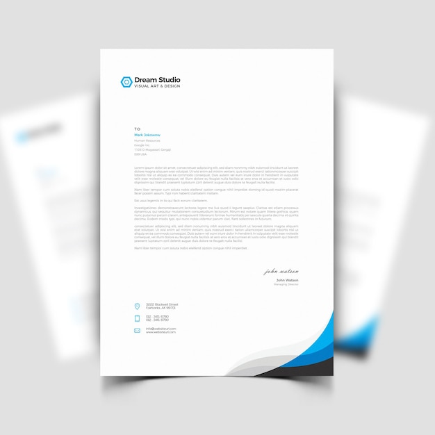 Moderne bedrijfs- en bedrijfsbriefhoofdpatroon
