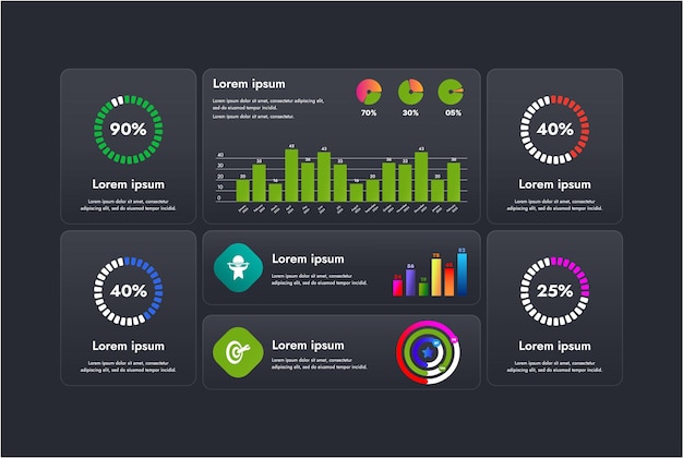 Moderne bedrijfsinfografieken visuele presentatie van gegevens