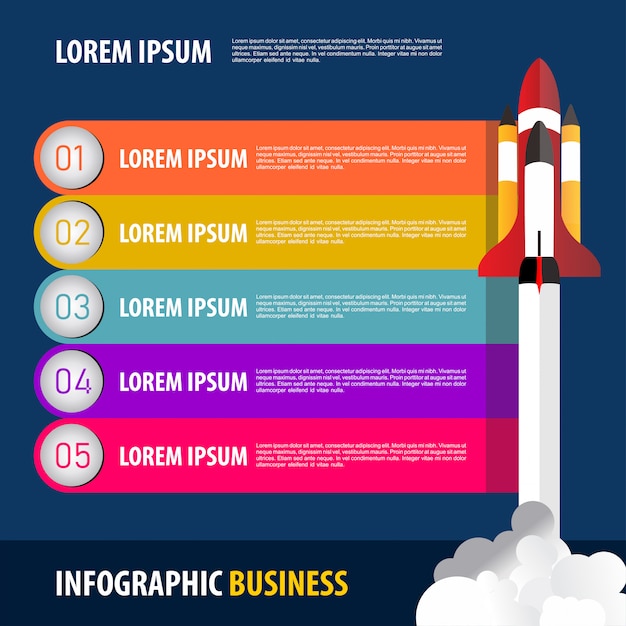 Moderne bedrijfsinfographics met ruimte