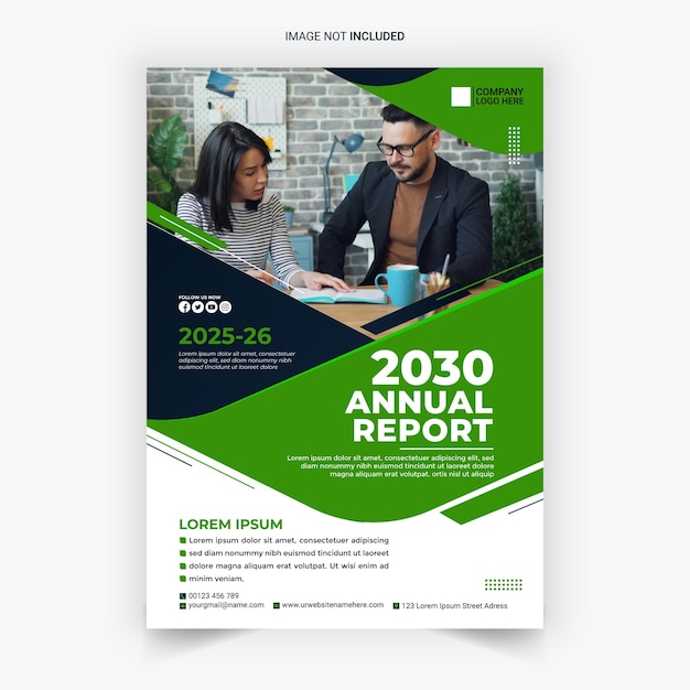 Moderne bedrijfsjaarverslag business flyer sjabloonontwerp