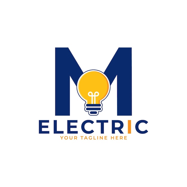 Moderne beginletter M Smart Light Bulb Logo ontwerp Vector grafische pictogrammalplaatje