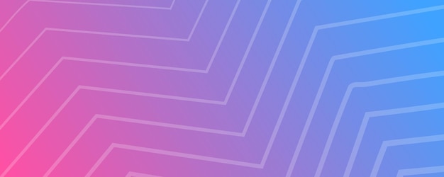 Moderne blauwe en roze gradiëntachtergronden met lijnen Headerbanner Heldere geometrisch abstracte presentatieachtergronden Vectorillustratie