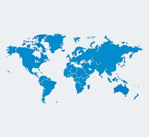 Moderne blauwe wereldkaart vector illustratie
