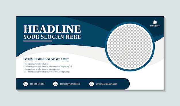 Moderne business banner sjabloon blauwe golf ontwerp