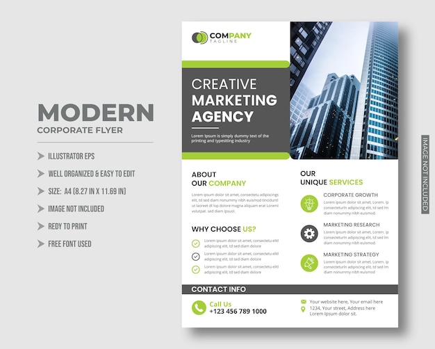 Moderne Business Flyer-sjabloon Unieke Corporate Flyer-ssjabloon