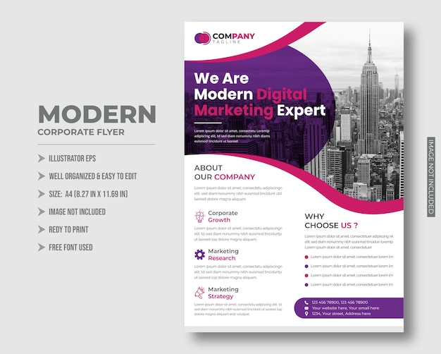 Moderne Business Flyer-sjabloon Unieke Corporate Flyer-ssjabloon