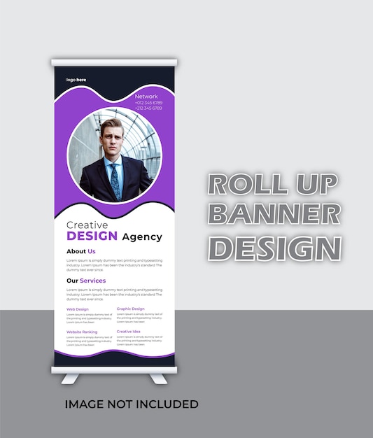 Moderne Business Roll Up banner ontwerpsjabloon.