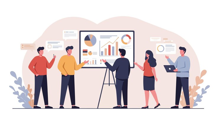 Vector moderne business teamwork illustratie voor samenwerkingsconcepten