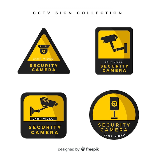 Moderne cctv-bordcollectie met vlak ontwerp