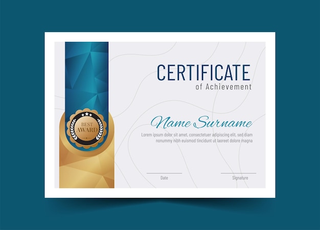 Moderne certificaat van prestaties sjabloon Awards diploma achtergrond