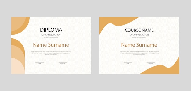 Moderne certificaatsjabloon en rand voor het toekennen van diploma's en afdrukken