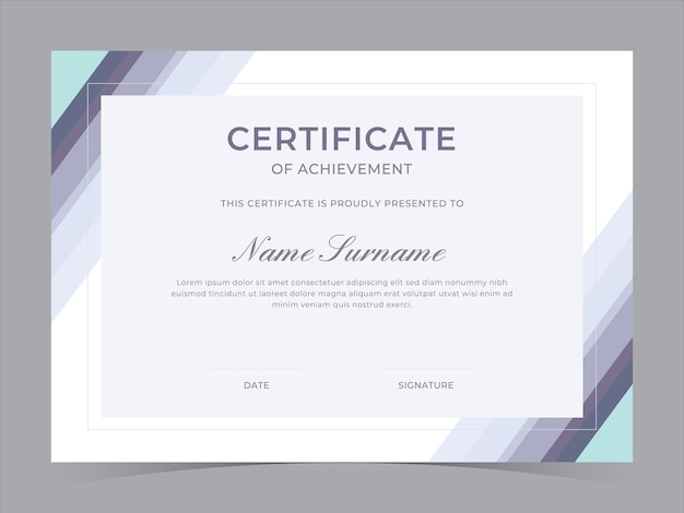 Moderne certificaatsjabloon vector ontwerp