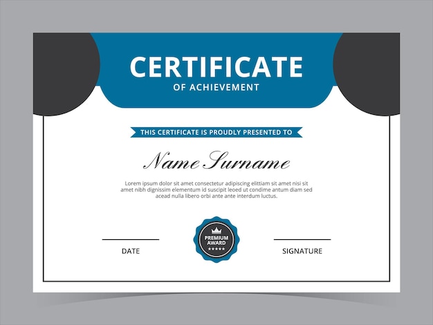 Moderne certificaatsjabloon vector ontwerp