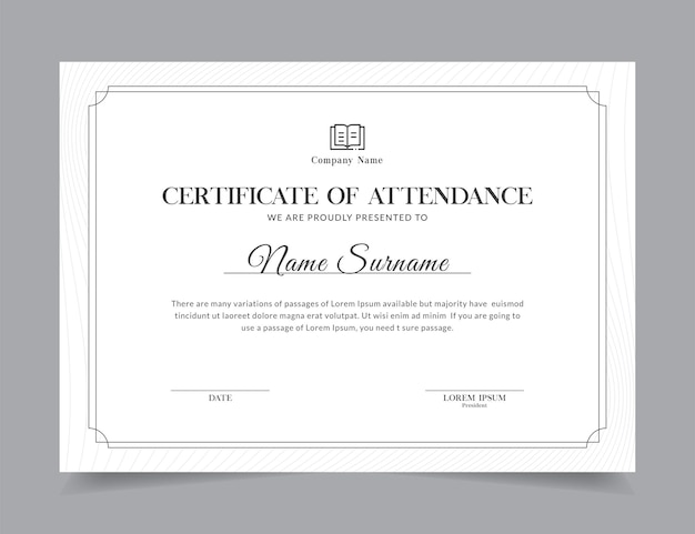 Moderne certificaatsjabloon Vector ontwerplay-out om af te drukken, elegant leeg certificaat voor diploma