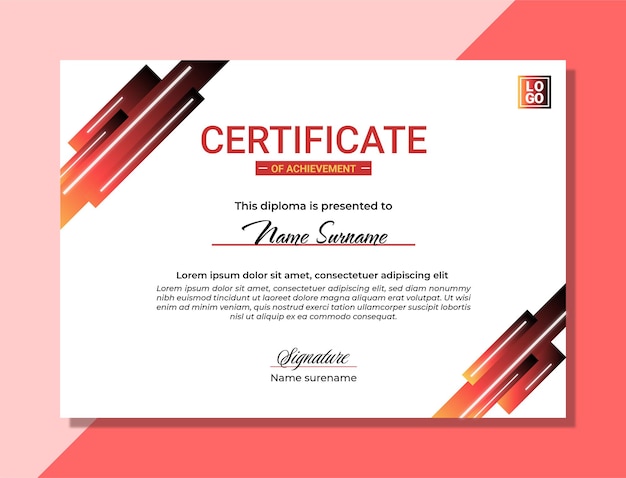 Vector moderne certificaatsjabloon