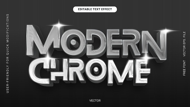 Moderne Chrome 3d metallic silver gradient lettertype Metallic tekst effect vector bewerkbare sjabloon