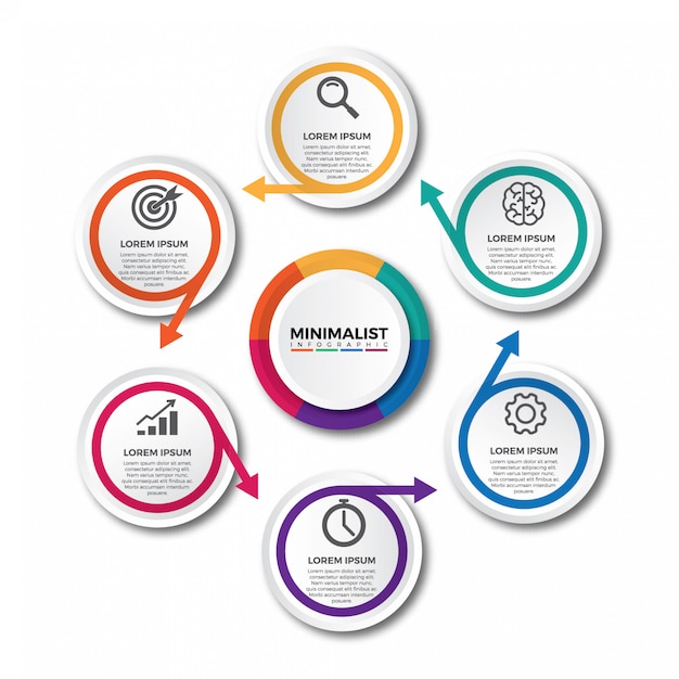 Moderne cirkel pijlen infographic