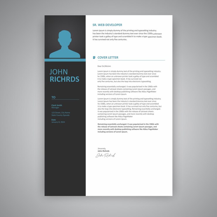 Vector moderne amp clean cover letter ontwerp.