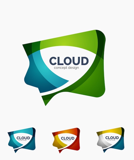 Moderne cloud-logoset