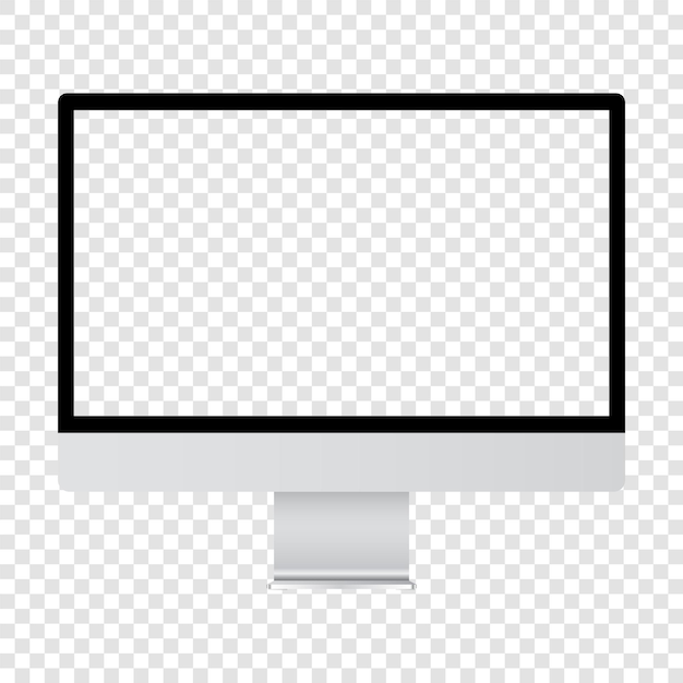 Moderne computermonitor scherm wit scherm mockup vector illustratie