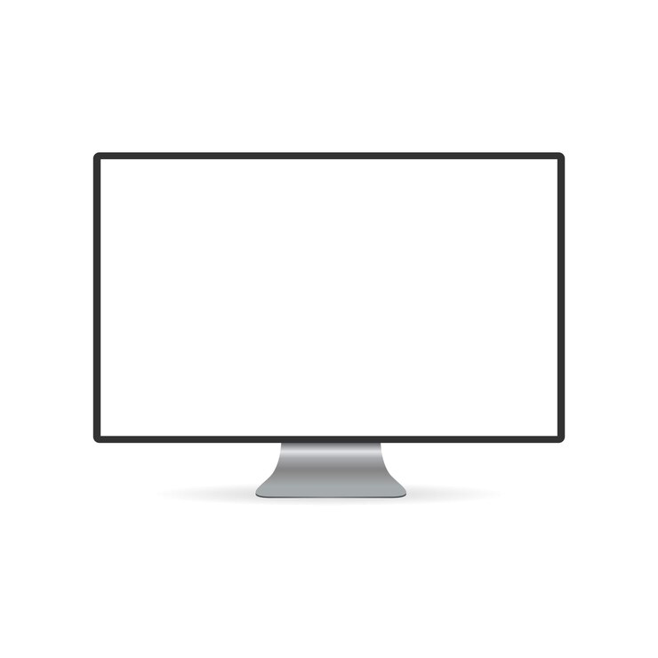 Vector moderne computermonitor vector illustratie met wit scherm