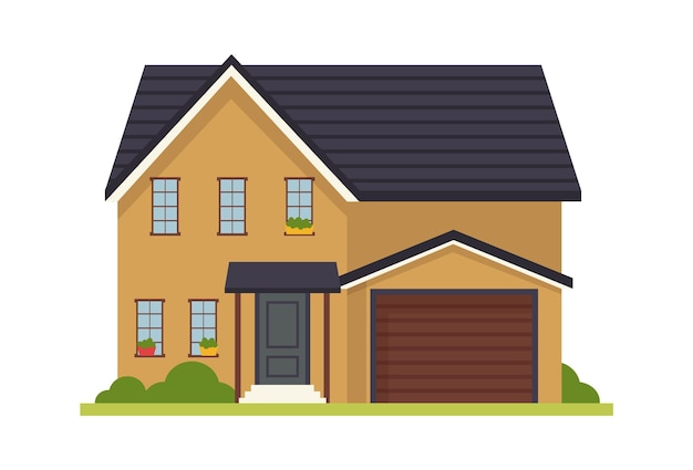 Moderne cottage huis Vector illustratie