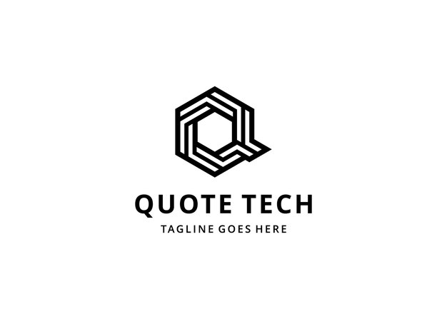 Moderne creatieve initialen abstracte illustratie Letter Q Technology zeshoek geometrisch logo-ontwerp