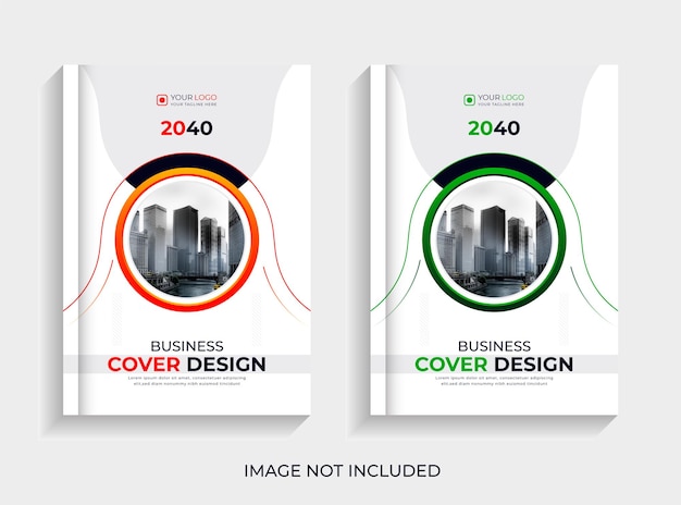 Moderne creatieve zakelijke boekomslag ontwerpset premium vector
