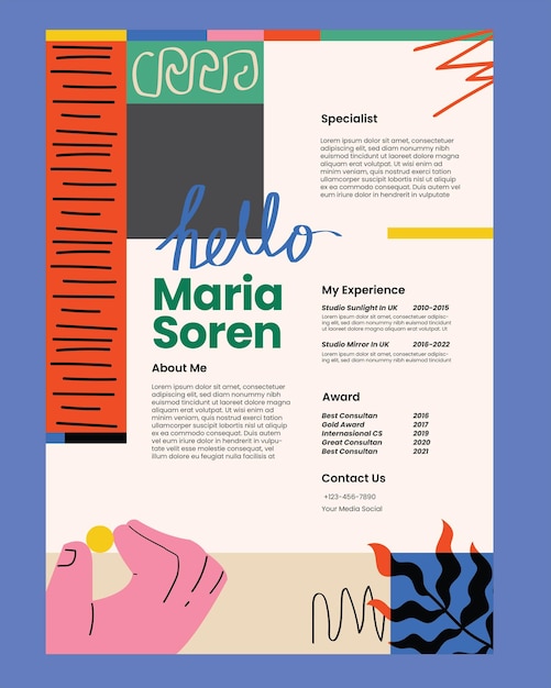 Vector moderne cv cv-ontwerpsjabloon