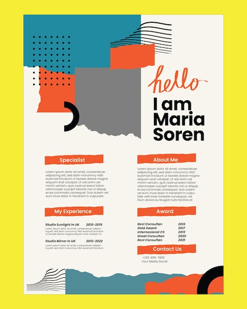 Vector moderne cv cv-ontwerpsjabloon