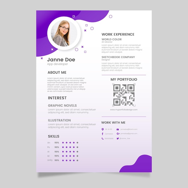 Vector moderne cv-template