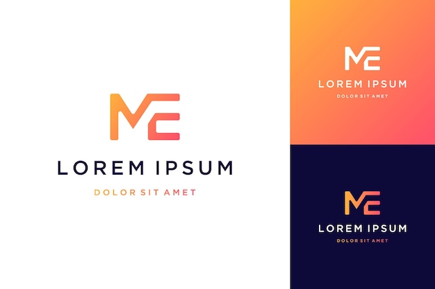 moderne design logo's of monogrammen of beginletters ME