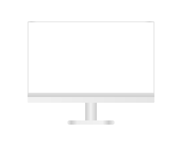 Moderne desktopcomputer met een leeg scherm. Sjabloonontwerp. Realistische illustratie.