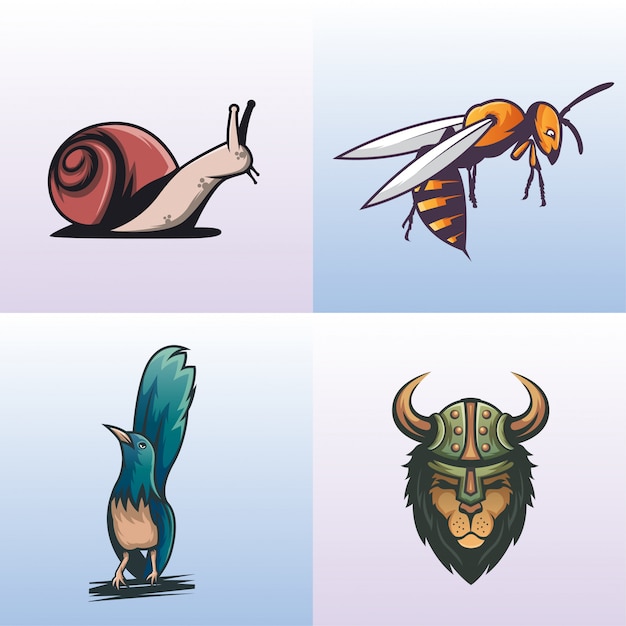 Moderne dierlijke logo-collectie