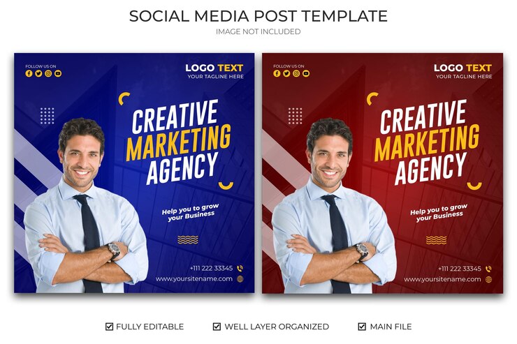 Moderne digitale marketing sociale media postsjabloon
