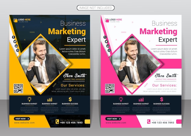 Moderne digitale marketingoplossing en ontwerpsjabloon voor zakelijke flyers