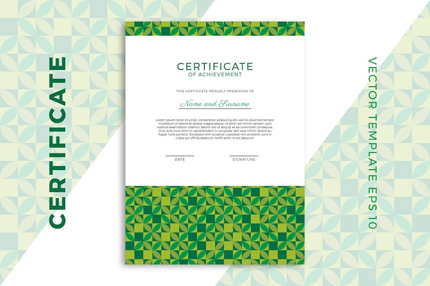 Moderne diploma verticale sjabloon voor afstuderen of voltooiing van de cursus elegant ontwerp van certificaat