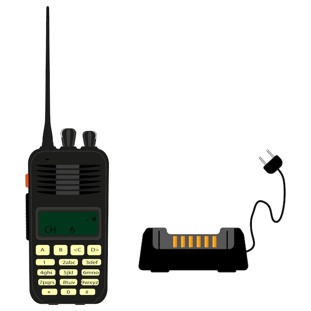 Vector moderne draagbare radio. vectorillustratie op een witte achtergrond