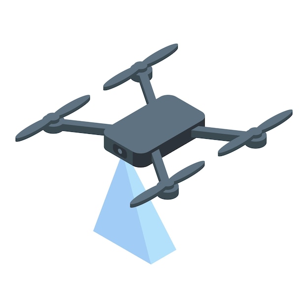 Moderne drone icoon isometrische vector Sociaal programma Cms ontwikkeling