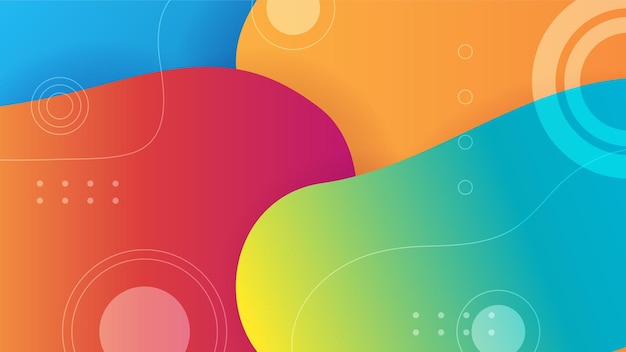 Moderne dynamische vloeistof strepen kleurrijke abstracte geometrische ontwerp achtergrond voor visitekaartje presentatie brochure banner en behang