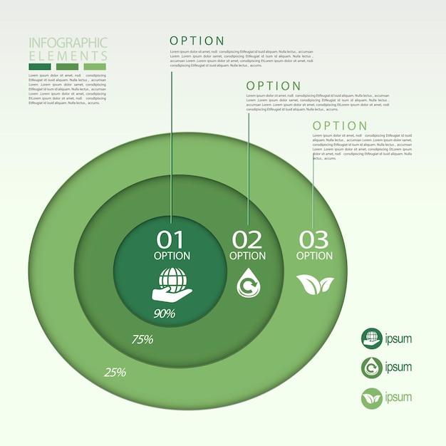 Vector moderne eco-concept cirkeldiagram infographic elementen sjabloon