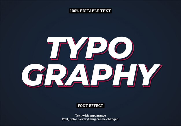 Moderne eenvoudige rode schaduw teksteffect typografie