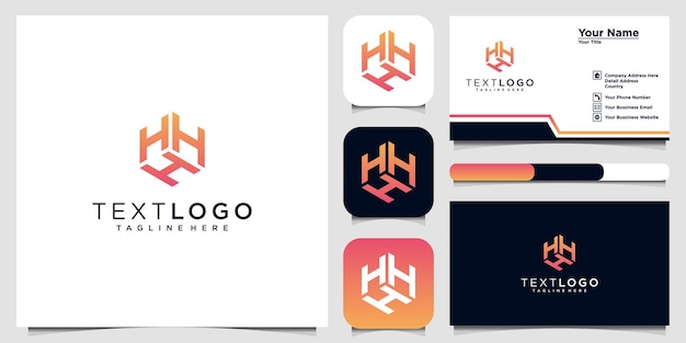 Vector moderne eerste letter h logo pictogram en visitekaartje ontwerp