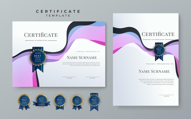 Vector moderne elegante diploma certificaatsjabloon met bedrijfsconcept