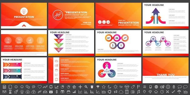 Moderne elementen van infographics voor presentaties